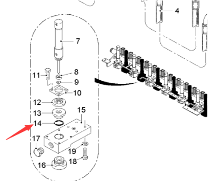Wirtgen spray cylinder seal ring part number 11696