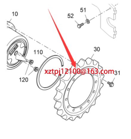 The part number of the driving gear teeth of the p