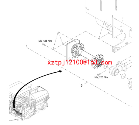 Left scraper sprocket shaft of paver 2086230