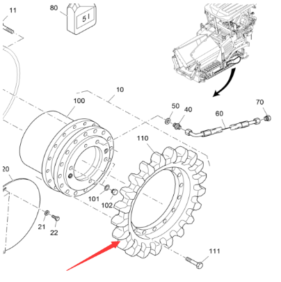 Paver walking drive wheel teeth 2043368