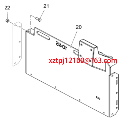 Paver right 1045 baffle, main baffle part number 2
