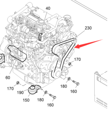 Fogler paver engine belt 2624131