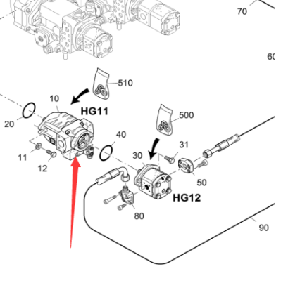Spreader walking hydraulic pump 2234334