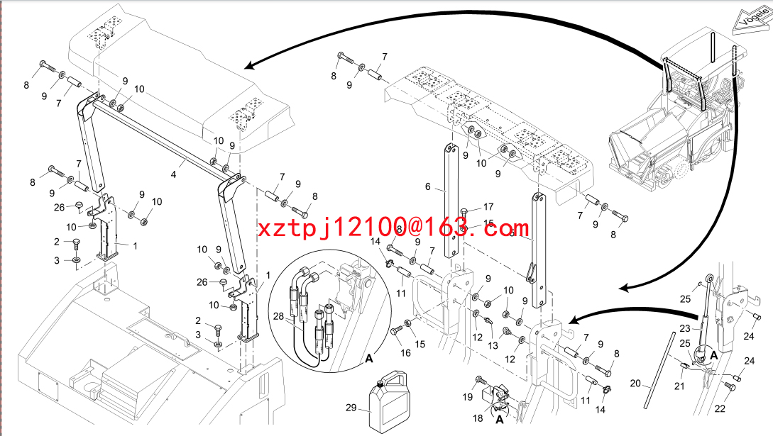 S1600-3 paver SCREW 9510300933,9516440933,95001005