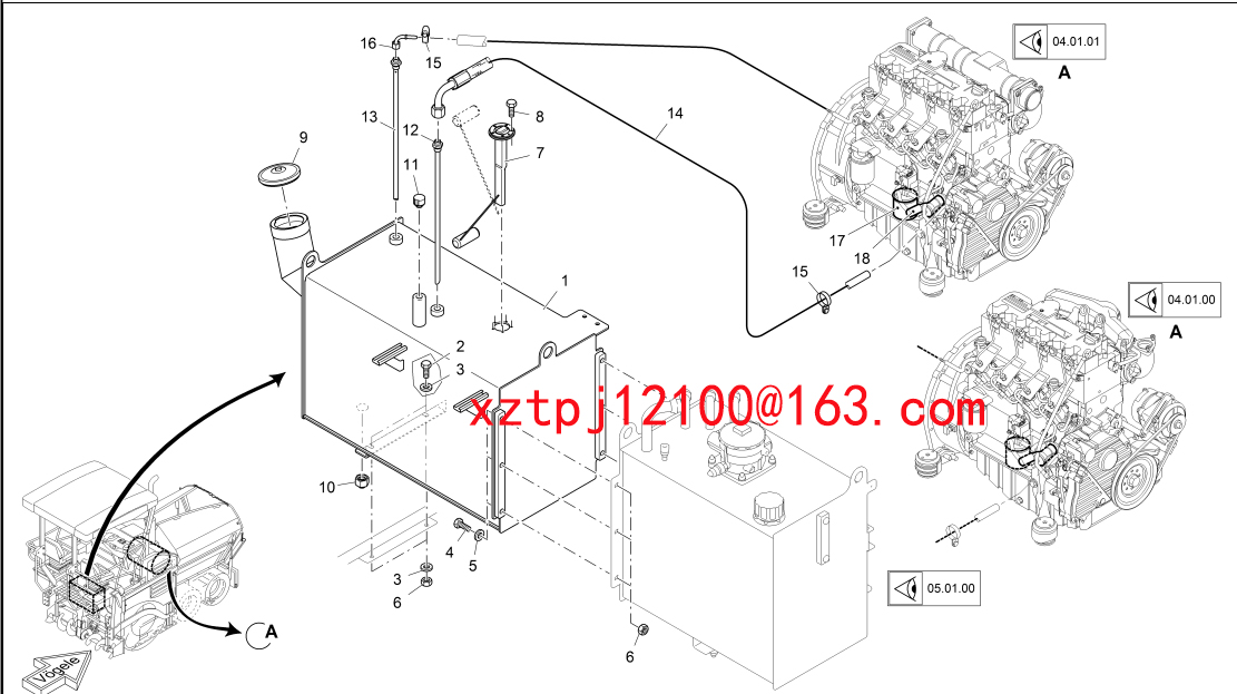 S1300-2 paver FUEL TANK 2049363