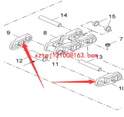 Imported paver chain rail joint, 4610302109