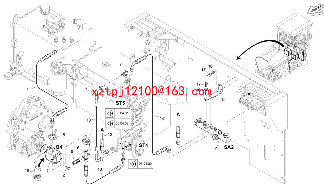 S1300-2 paver CONNECTOR FOR MEASUREMENT 9625531000