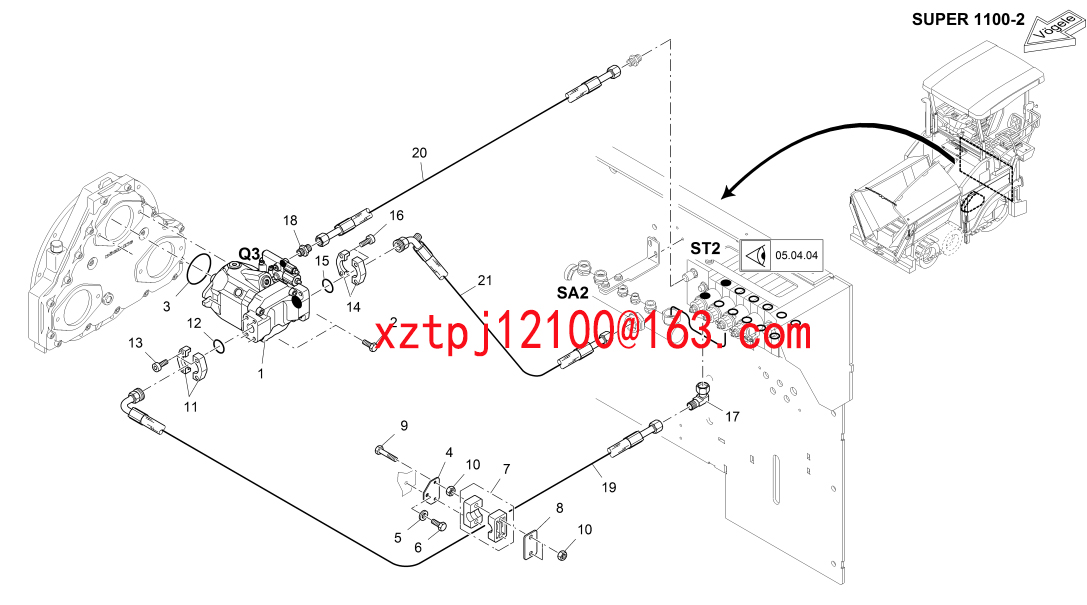 S1300-2 paver HALF OF FLANGE 9612171024
