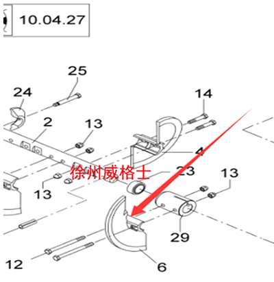 Left connecting blade of paver, 4606302095