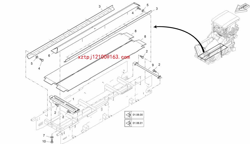 S1300-2 paver GUARD FOR CONVEYOR 2046265