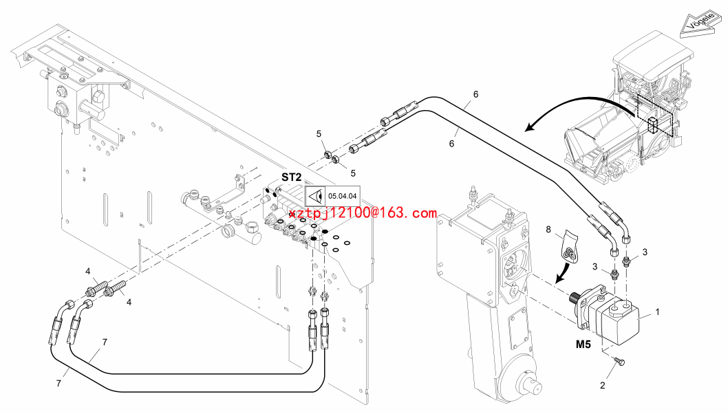 S1300-2 paver HYDRAULIC MOTOR 9629711000
