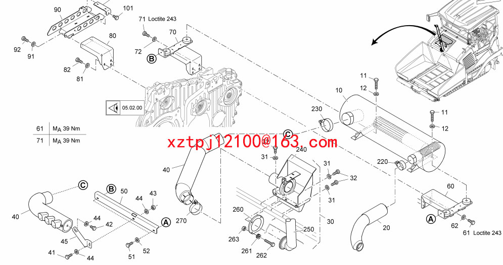 Fogler S1900-3 paver NUT 9500120934