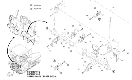 Fogler paver main machine spiral repair kit part n