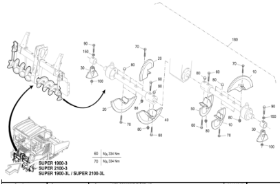 Fogler paver main machine spiral blade repair kit 