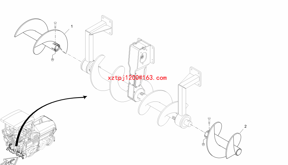 S1300-2 paver UGER SHAFT, LEFT SIDE 2178498