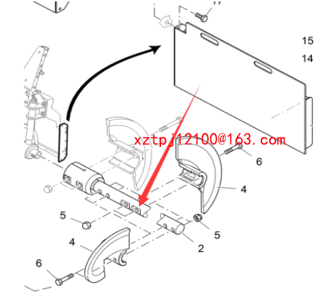 Spreader extension spiral shaft part number 202950