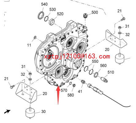 Spreader pump transfer box assembly part number 22