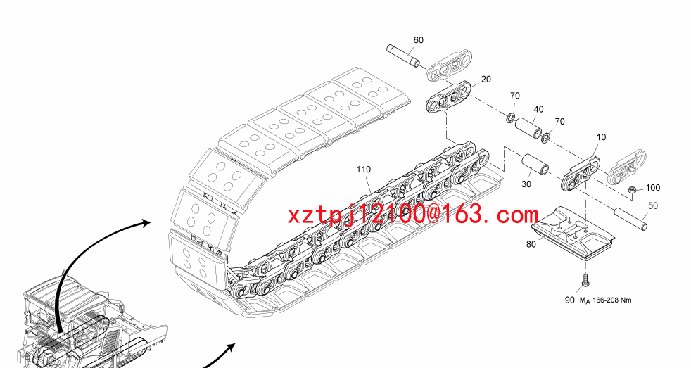 Vogele S1900-3L paver CHAIN WITHOUT TRACK SHOES 20