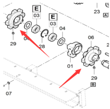 Danapak scraper sprocket shaft sprocket part numbe