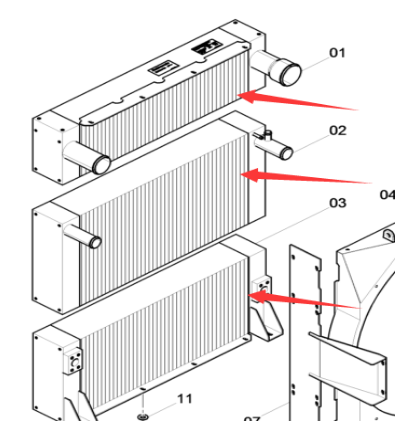 Danapak hydraulic oil radiator part number 4812036