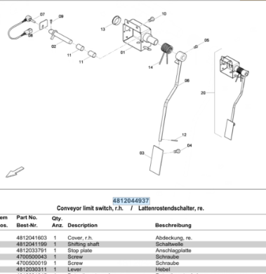 Danapak travel switch part number 4812030488