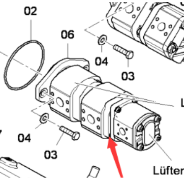 Danapak scraper fan triple hydraulic pump part num