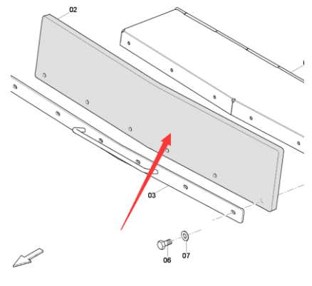Danapak hopper middle rubber stopper plate part nu