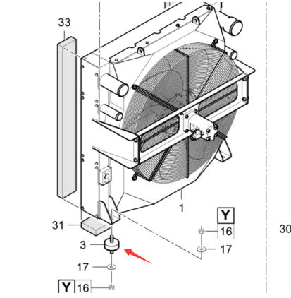 Danapak water tank shock absorber block part numbe