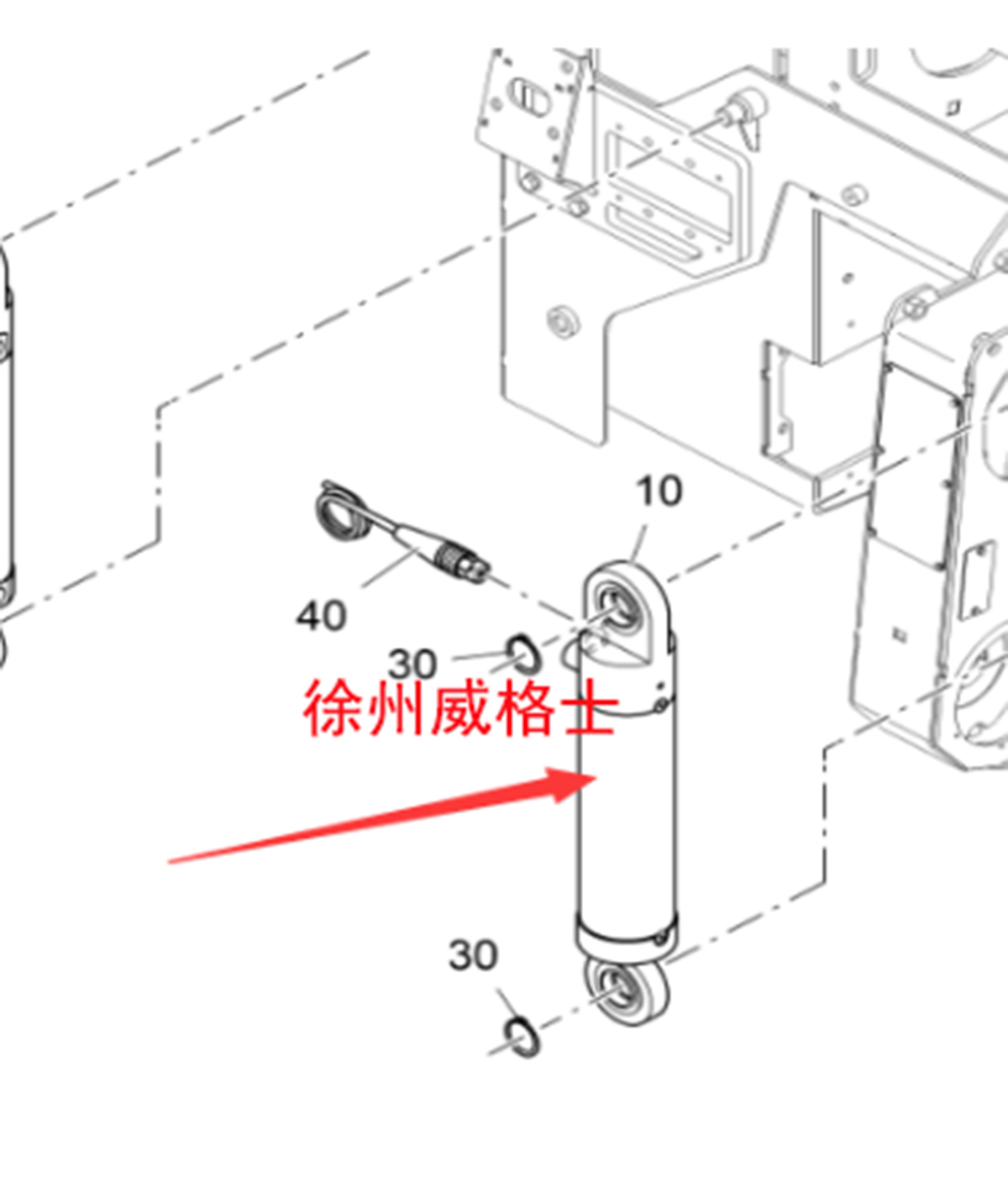 Spreader spiral lifting oil cylinder 2273339