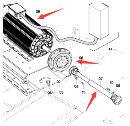 Danapak paver accessories heating motor drive shaf