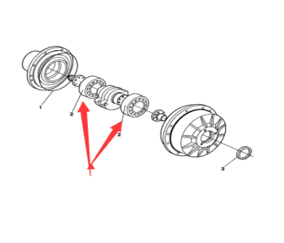Steel wheel vibration bearing part number 47009007