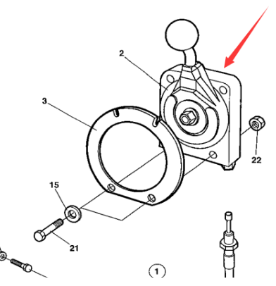 Paver throttle control handle assembly part number