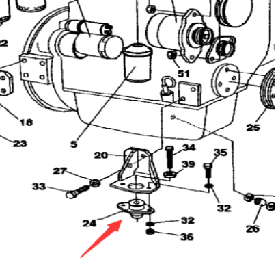 Engine foot pad part number 922671