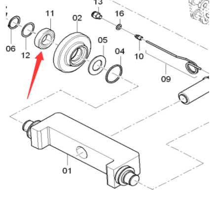 Danapak scraper guide wheel bearing part number 48