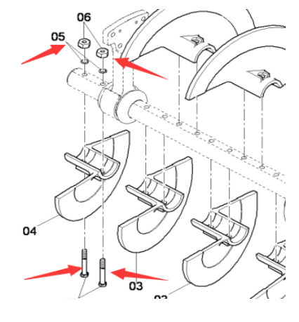 Danapak paving machine spiral blade bolt part numb