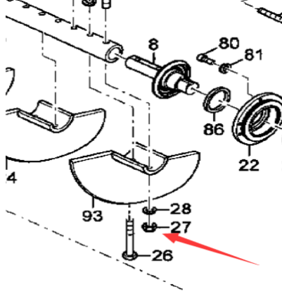 Danapak F182CS paver accessory blade nut part numb