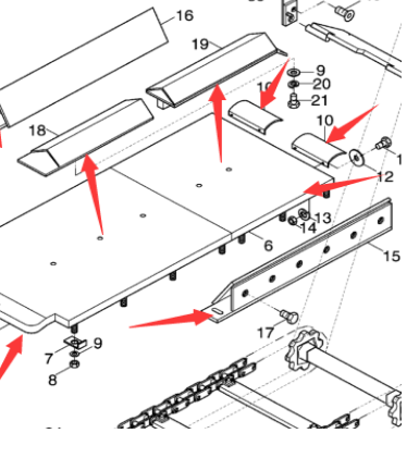 Danapak scraper large chain front tensioner wheel 