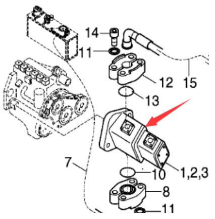 Danapak oil cylinder working pump part number 9671