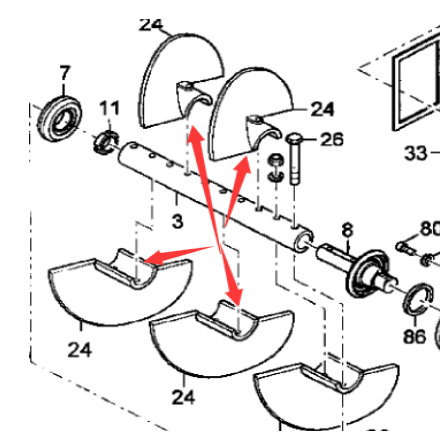 Danapak paver agitator blade part number 38000647