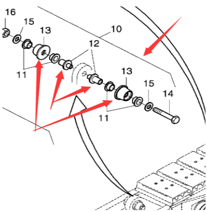 Paving machine accessories, paver track support ro