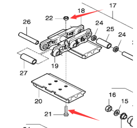 Laying machine track plate bolt part number 952761