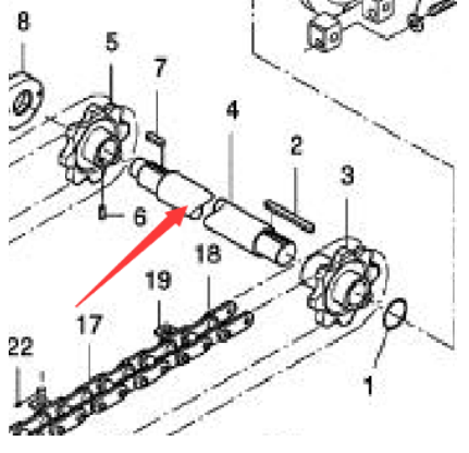 Paver accessories scraper sprocket shaft part numb