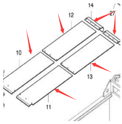 Paving machine hopper bottom plate part number 656