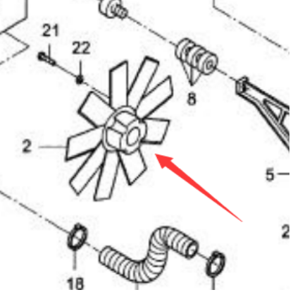 Paving machine cooling fan part number 950551010