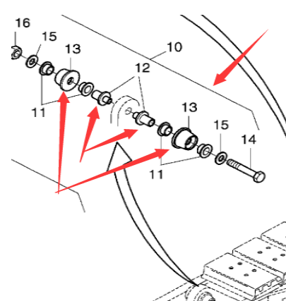 F141C paver track support roller part number 75517