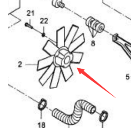 Paving machine cooling fan part number 950551010