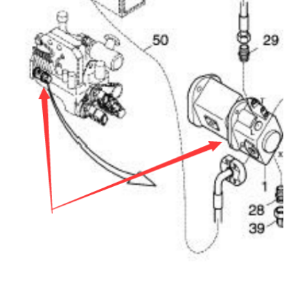 Paving machine accessory double gear pump part num