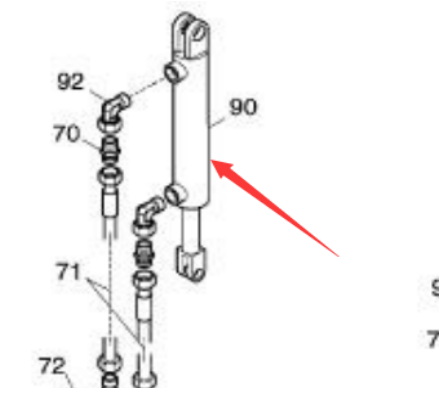 Spare parts for paver lifting oil cylinder, part n