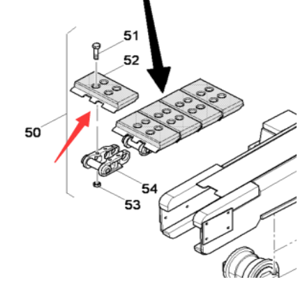 Paver accessory SD2550CS track plate part number 4