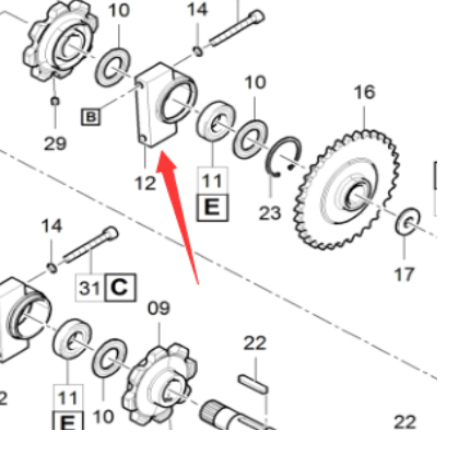 Laying machine accessories scraper lower chain whe